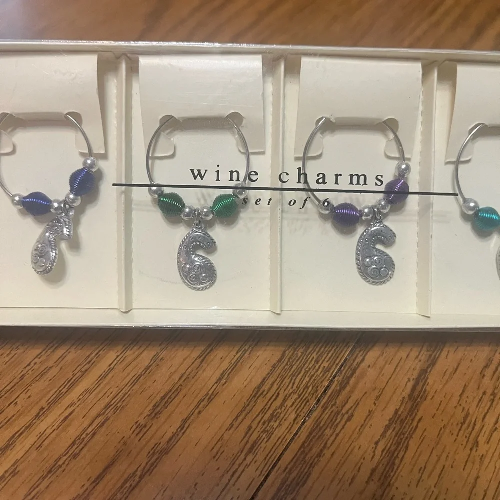 Pier 1 Multicolor wine glass charms